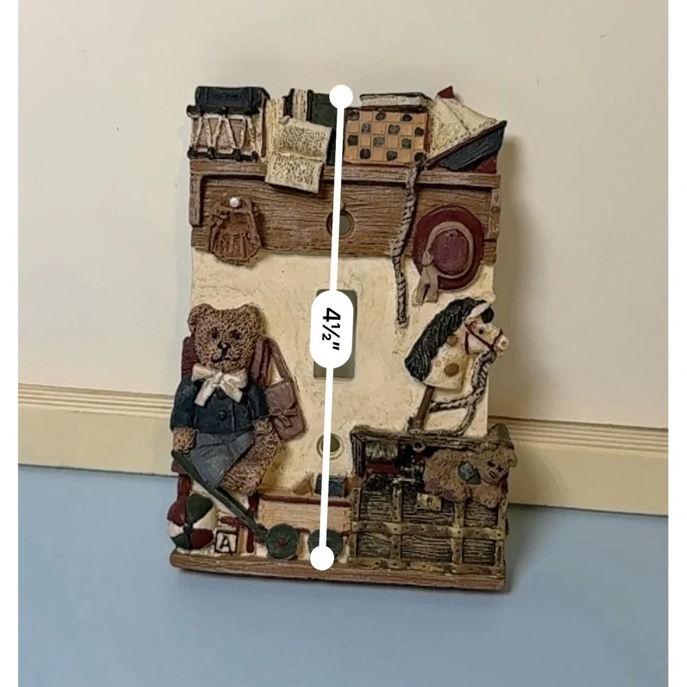 Vintage Teddy Bear Kids Toys Playroom 3D Light Switch Plate Wall Cover